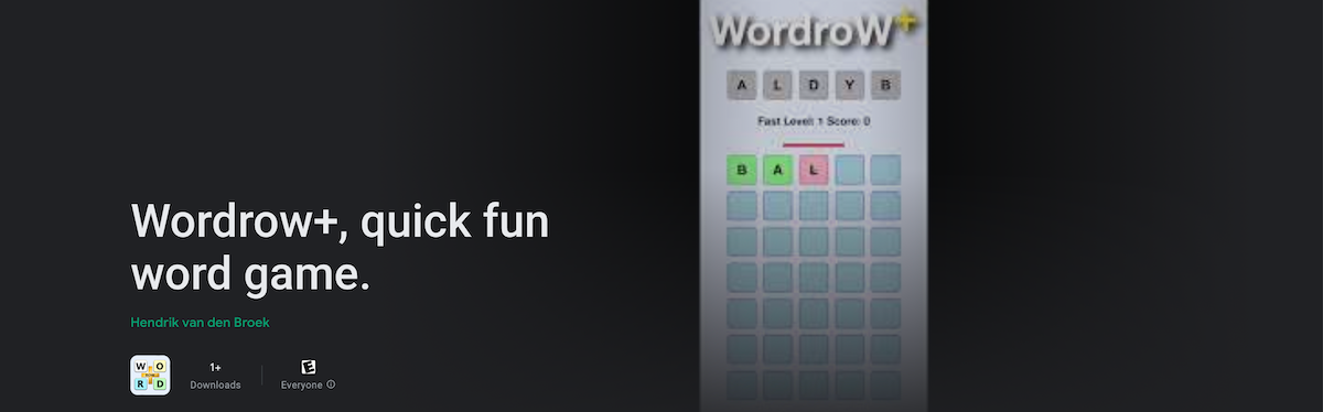 Now play Wordrow on Android